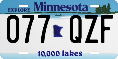 MN license plate 077QZF