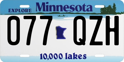 MN license plate 077QZH