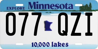 MN license plate 077QZI