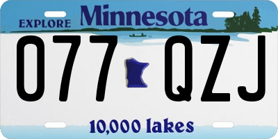 MN license plate 077QZJ
