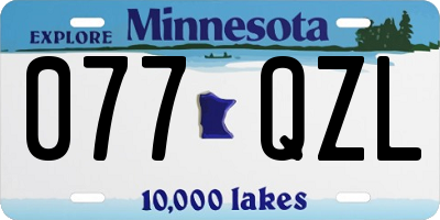 MN license plate 077QZL