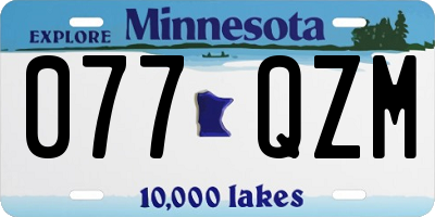 MN license plate 077QZM