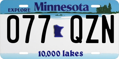 MN license plate 077QZN