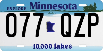 MN license plate 077QZP