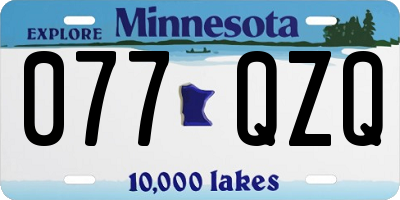 MN license plate 077QZQ