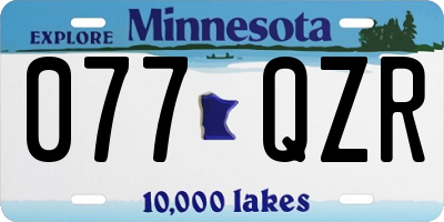 MN license plate 077QZR