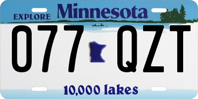 MN license plate 077QZT