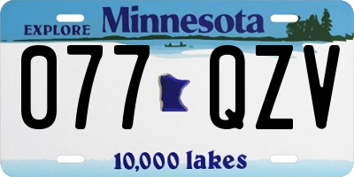 MN license plate 077QZV