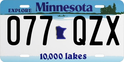 MN license plate 077QZX