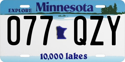 MN license plate 077QZY