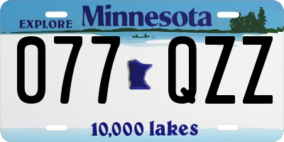 MN license plate 077QZZ