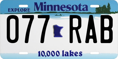 MN license plate 077RAB