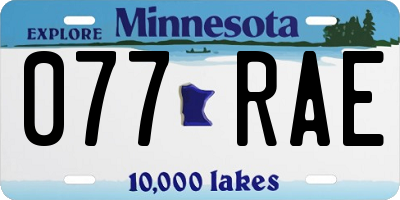 MN license plate 077RAE