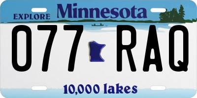 MN license plate 077RAQ