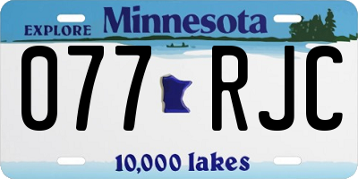 MN license plate 077RJC