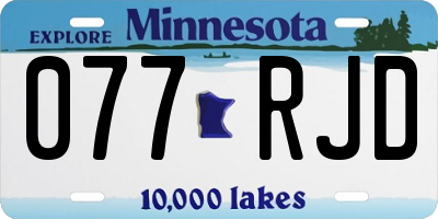 MN license plate 077RJD