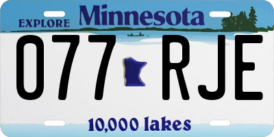 MN license plate 077RJE