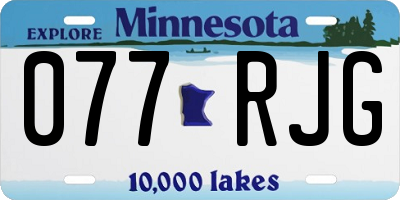 MN license plate 077RJG