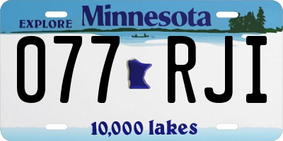 MN license plate 077RJI