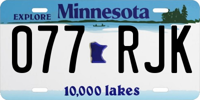 MN license plate 077RJK