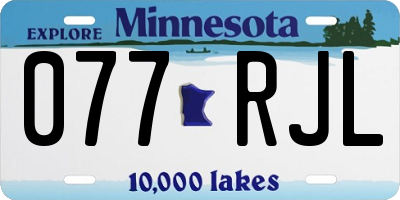 MN license plate 077RJL