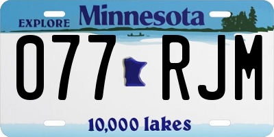 MN license plate 077RJM