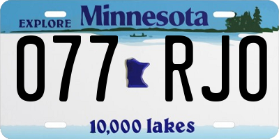 MN license plate 077RJO