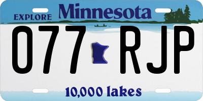 MN license plate 077RJP