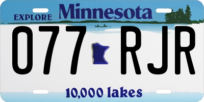 MN license plate 077RJR