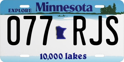 MN license plate 077RJS