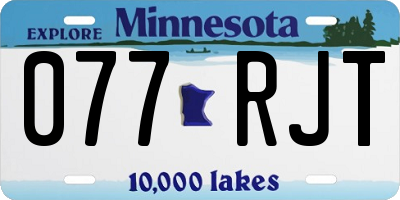 MN license plate 077RJT