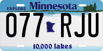 MN license plate 077RJU