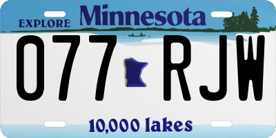 MN license plate 077RJW