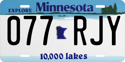 MN license plate 077RJY