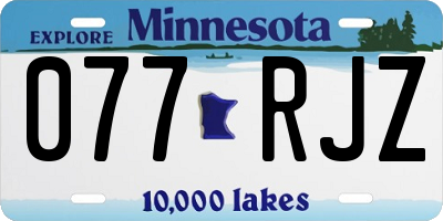 MN license plate 077RJZ