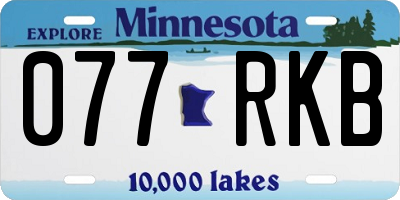 MN license plate 077RKB