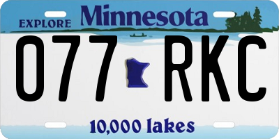 MN license plate 077RKC