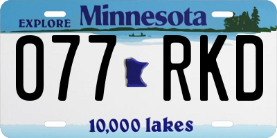MN license plate 077RKD