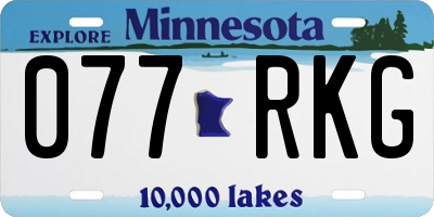 MN license plate 077RKG