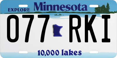 MN license plate 077RKI