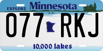 MN license plate 077RKJ