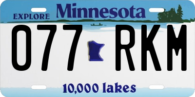 MN license plate 077RKM