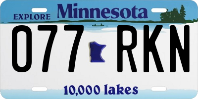 MN license plate 077RKN