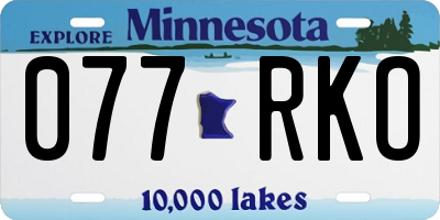 MN license plate 077RKO