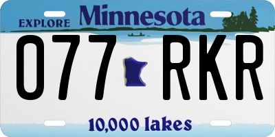 MN license plate 077RKR