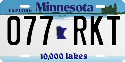 MN license plate 077RKT