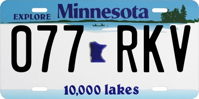 MN license plate 077RKV