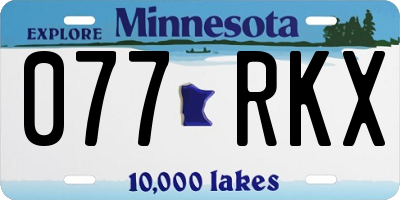MN license plate 077RKX