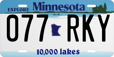 MN license plate 077RKY