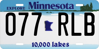MN license plate 077RLB
